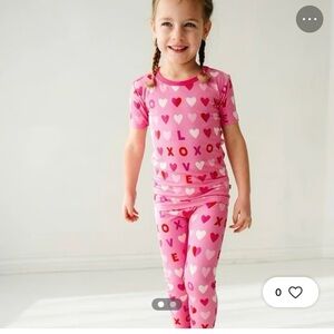 Little Sleepies Pink and Red Heart Pajama Set